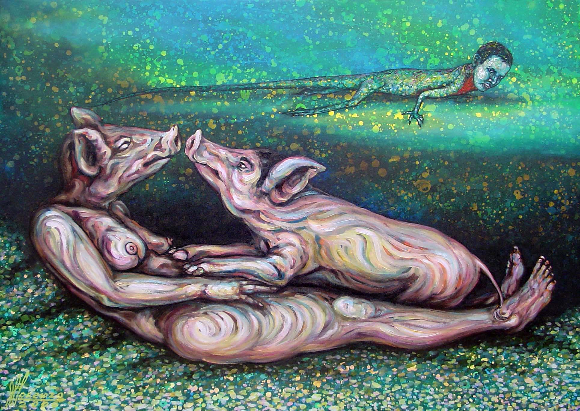 Leda, el puerco y el enviado de Olofi.