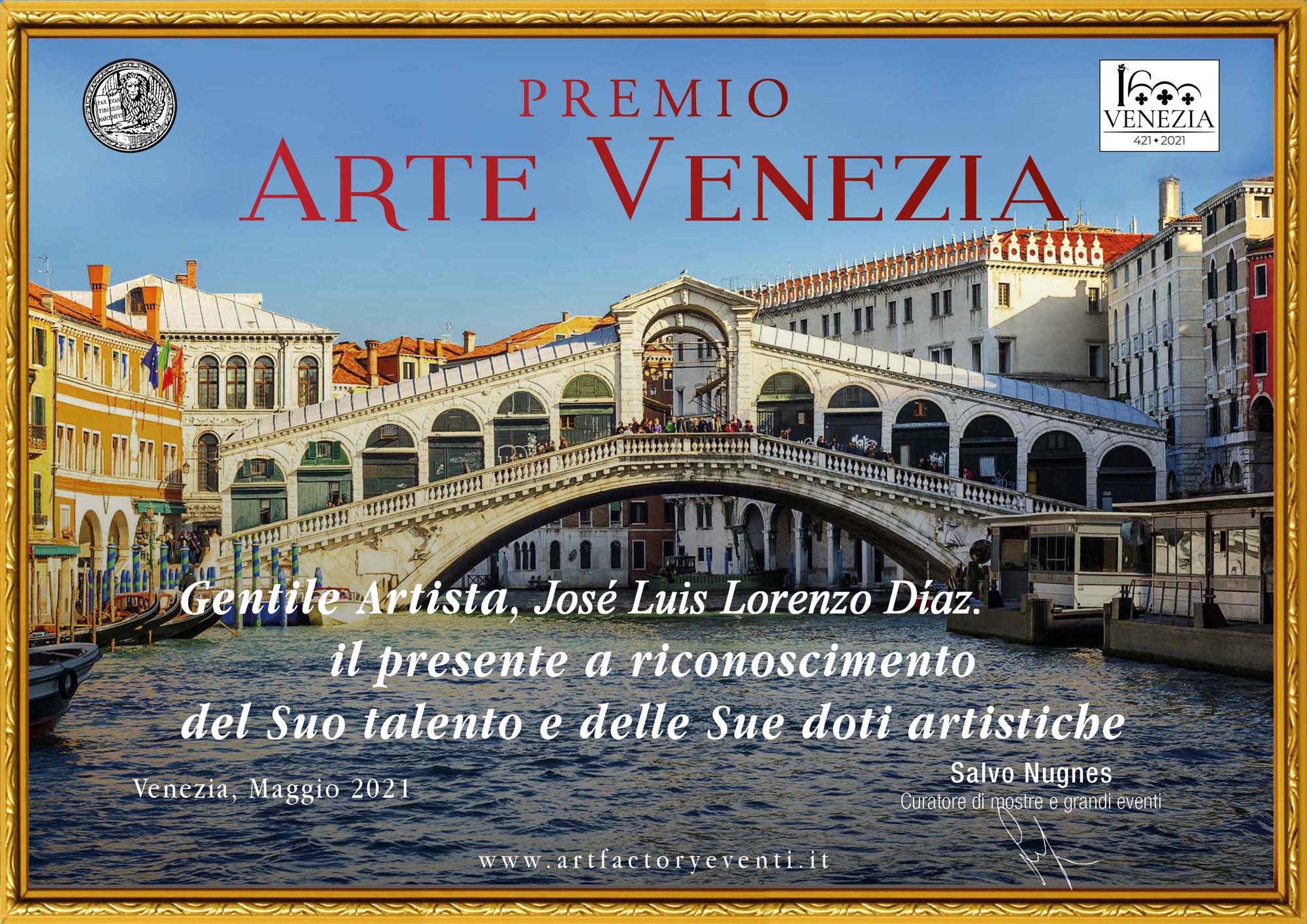 PREMIO ARTE VENEZIA Lorenzo